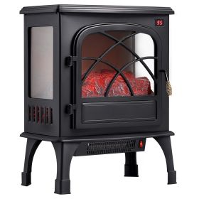 VEVOR 25.5inch Freestanding Fireplaces, 1500W 5120BTU Portable Electric Fireplace Stove Heater, with Overheating Protection,Adjustable Flames,Tim