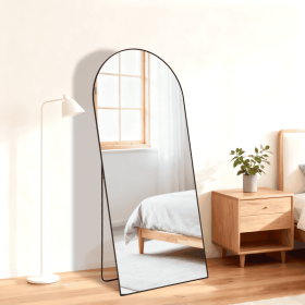 Rectangle Full Length Mirror, Full Body Standing Mirror Floor Mirrors (Option: Black 21x56)